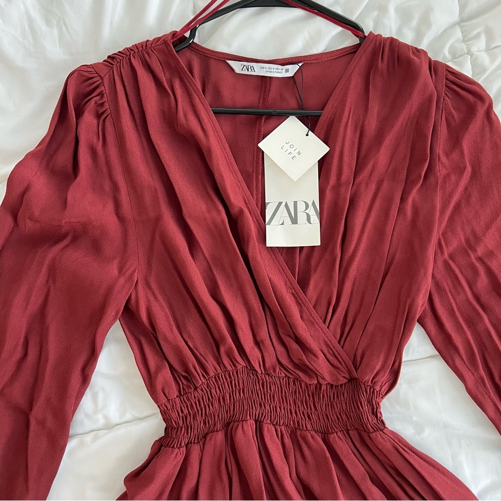 Zara Cocktail Dress - burgundy - size small